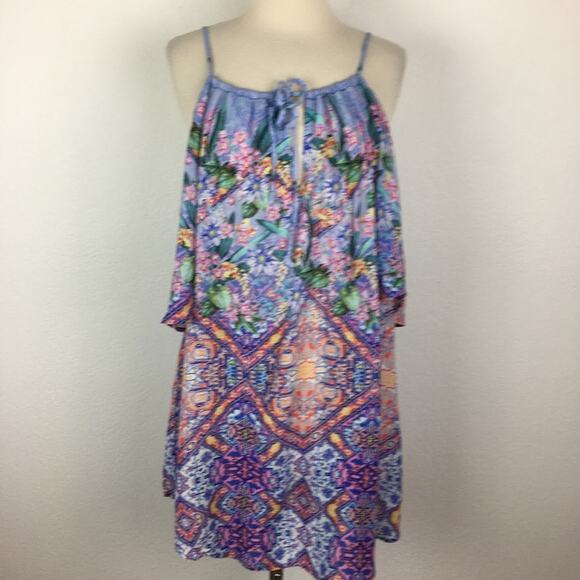 Nanette Lepore Swim Blue Floral Swim Cover M/L - Picture 1 of 7